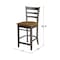 International Concepts Emily CounterHeight Stool, 24" Seat Height, Hickory/Washed Coal S45-6172 - alternate 8